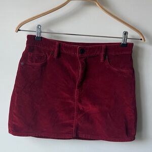 Hudson Jeans Viper Burgundy Velvet Mini Skirt Size 28